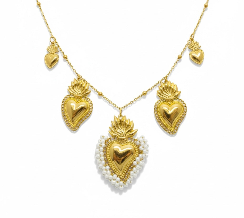 Collana con cuore sacro oro