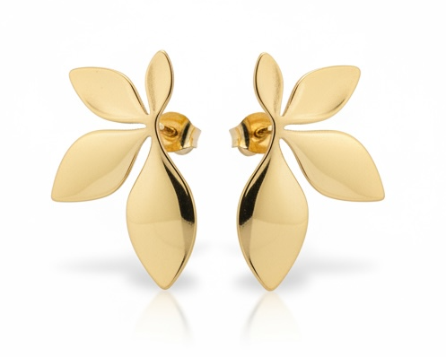 Orecchini a meta' fiore oro